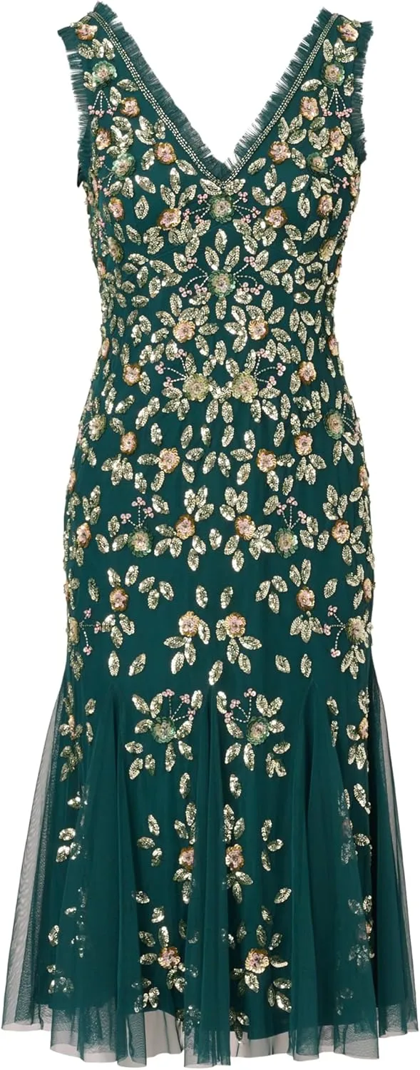 Adrianna Papell Women's Ruffle Bead Dress