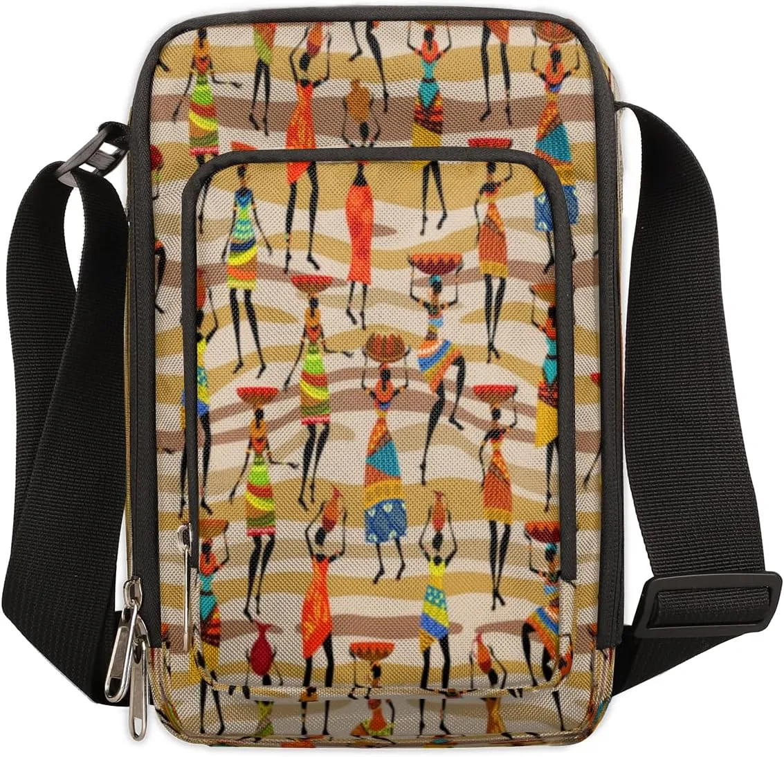 Africa Crossbody Bags Trendy Cross Body Phone Wallet Shoulder Bag Festival Africa Sling Bags Small Travel Crossbody Bag with Adjustable Strap for Women and Men