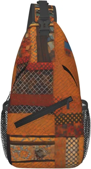 African Textile Patchwork Print Cross Chest Bag Diagonally Crossbody Shoulder Casual Fashion Travel Bag,Hiking Daypack