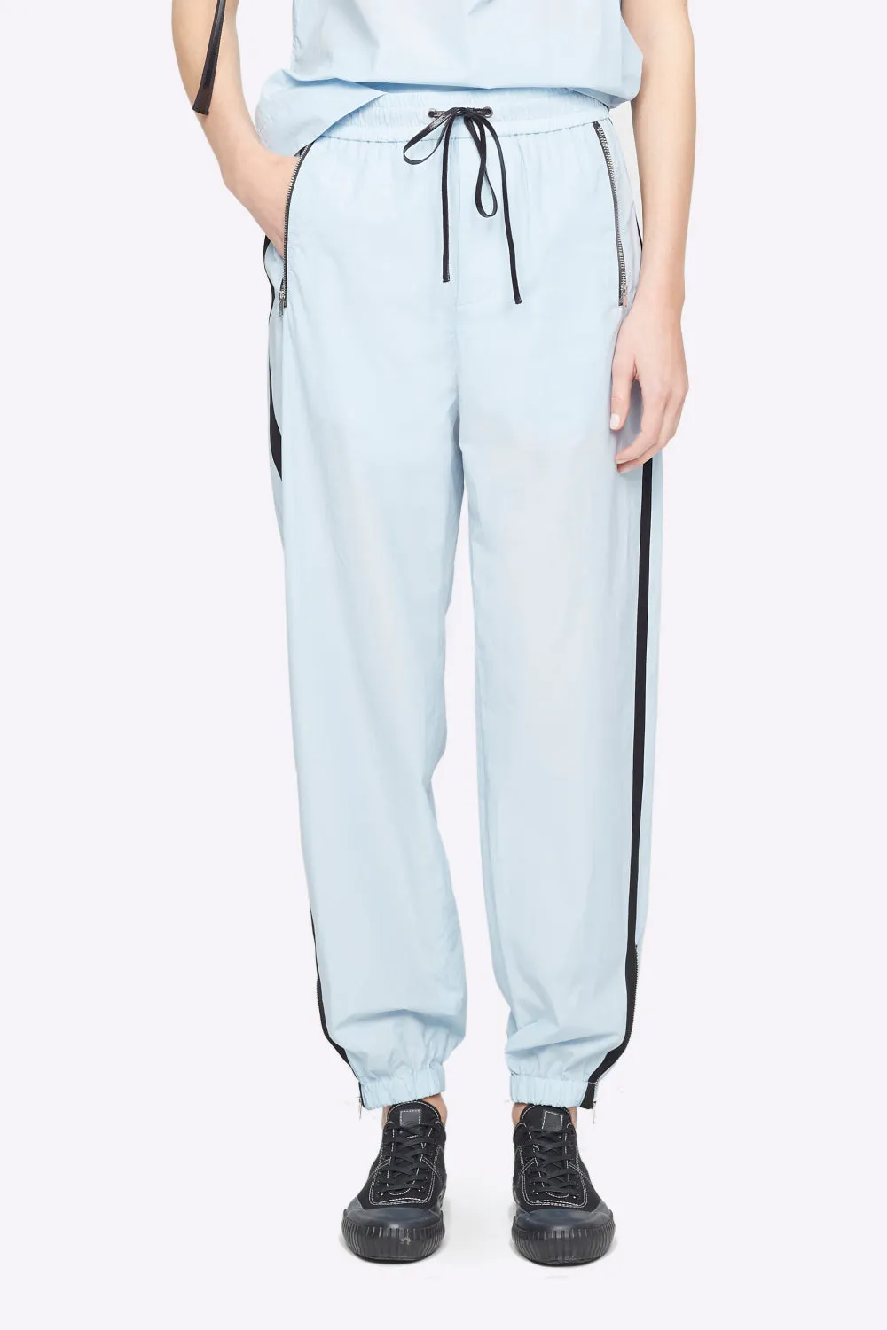 Airy Cotton Jogger with Zippers