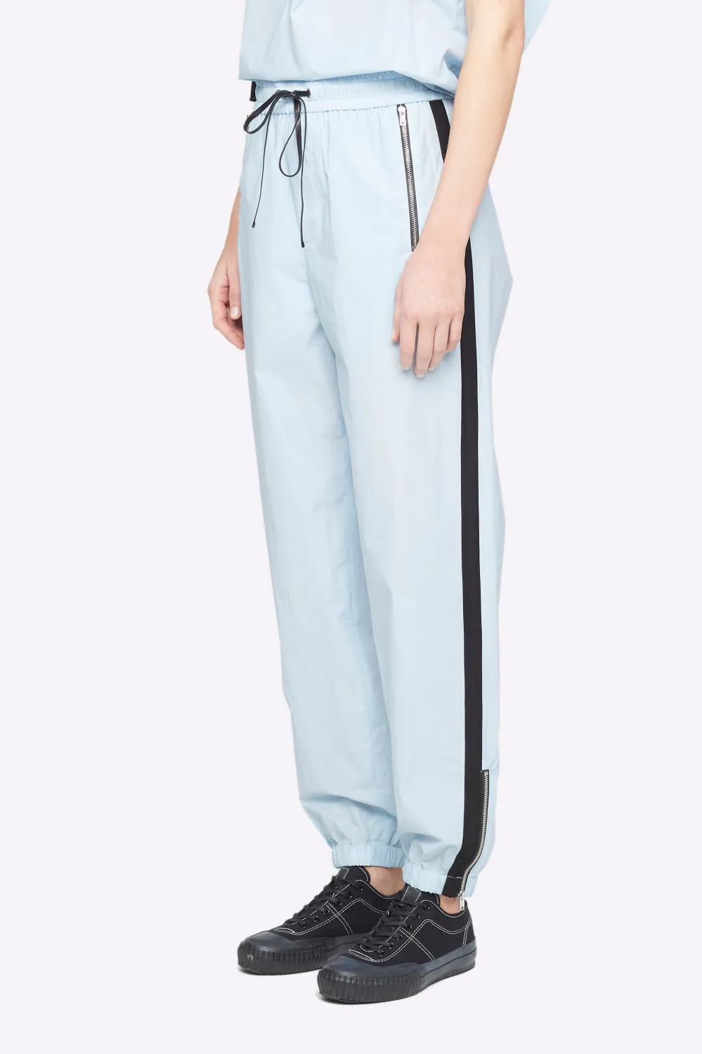 Airy Cotton Jogger with Zippers