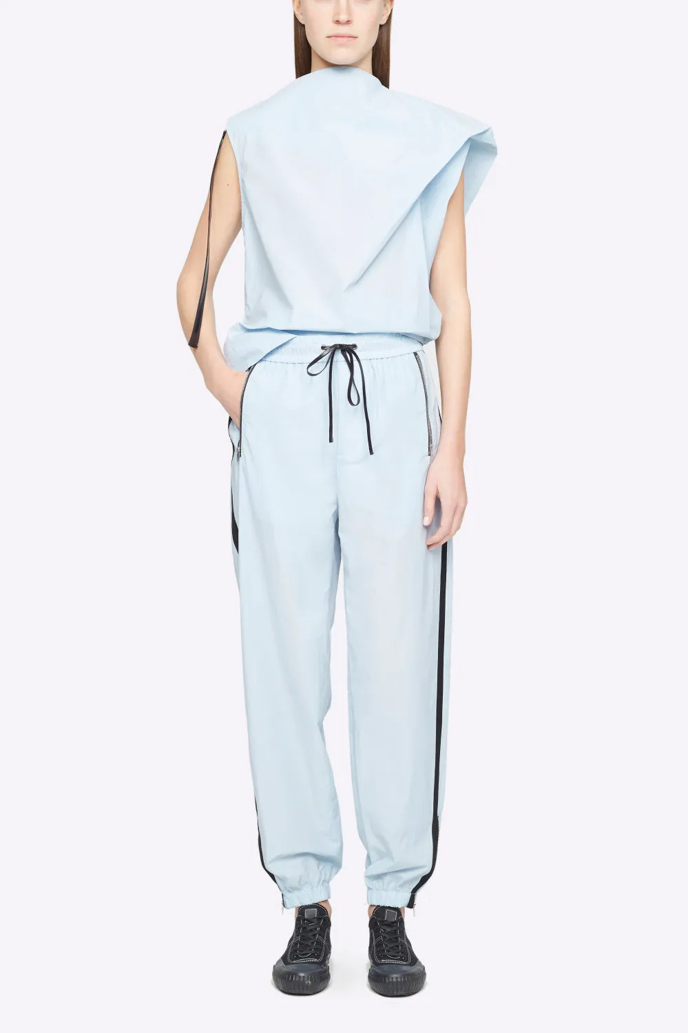 Airy Cotton Jogger with Zippers