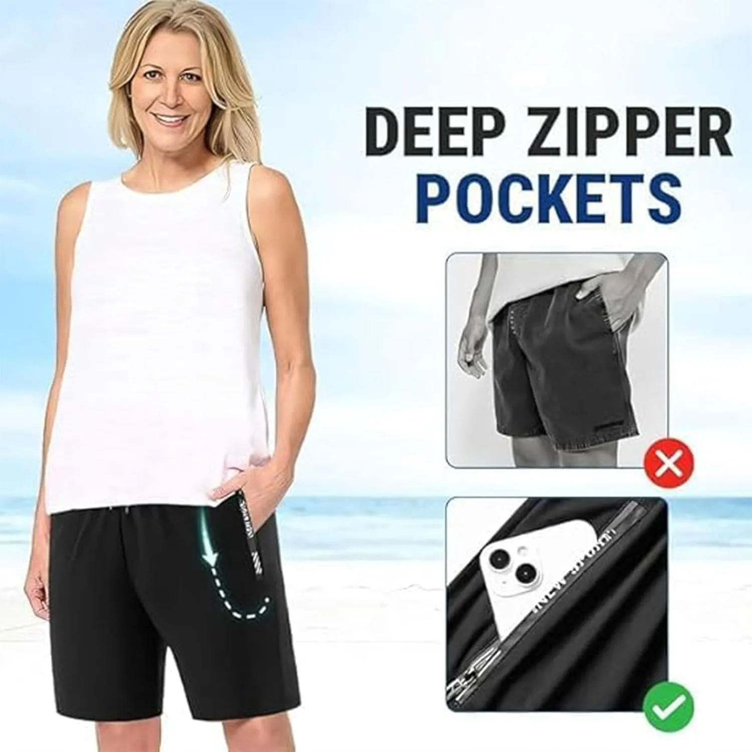 Airyflex Shorts Iced Active Shorts for Senior Women Ice Silk Cooling Stretch Quick Drying Short