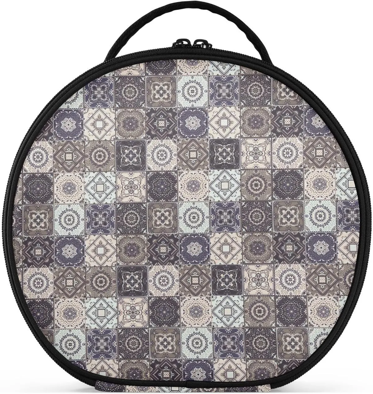 ALAZA Indian Patchwork Turkish Ornament Moroccan Tile Mosaic Travel Make Up Organizer Cosmetic Brush Bags Case