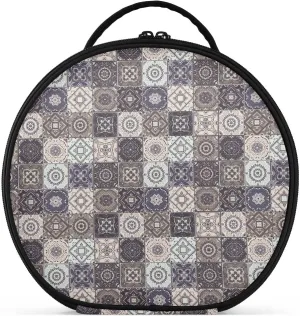 ALAZA Indian Patchwork Turkish Ornament Moroccan Tile Mosaic Travel Make Up Organizer Cosmetic Brush Bags Case