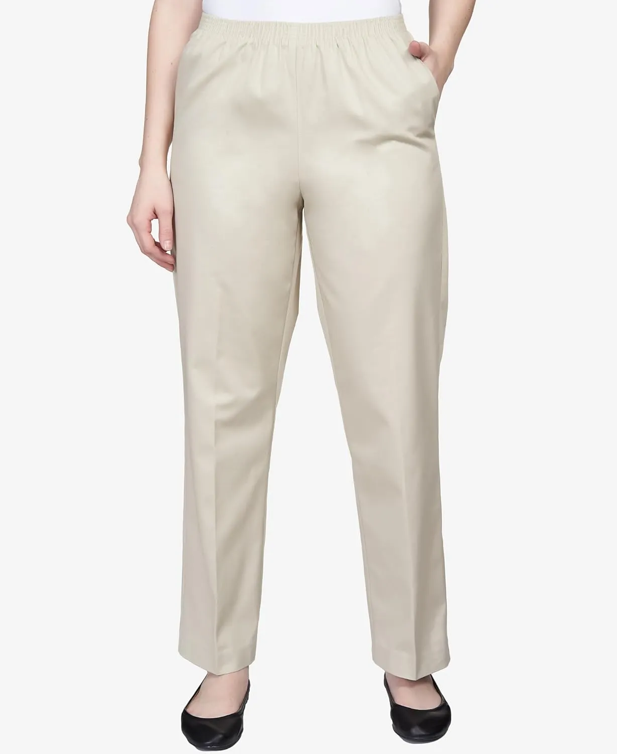 Alfred Dunner All Around Elastic Waist Cotton Short Twill Pants