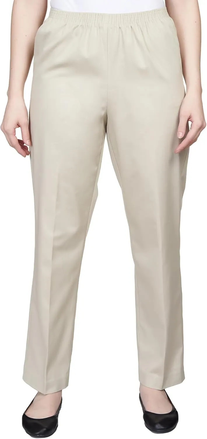 Alfred Dunner All Around Elastic Waist Cotton Short Twill Pants