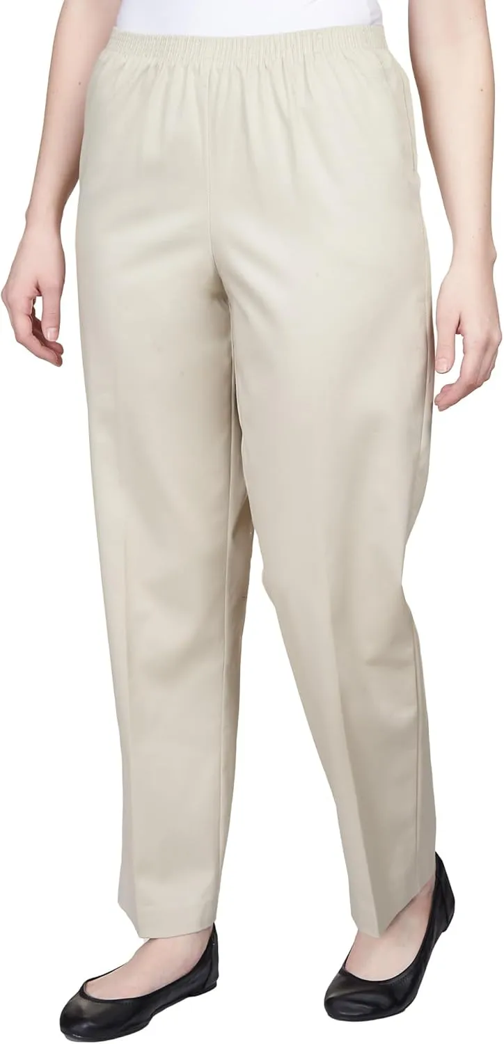 Alfred Dunner All Around Elastic Waist Cotton Short Twill Pants