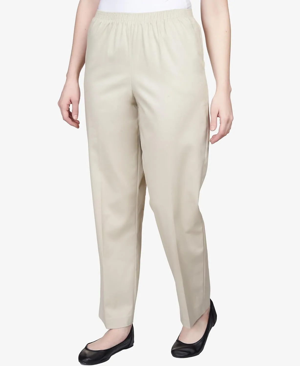 Alfred Dunner All Around Elastic Waist Cotton Short Twill Pants