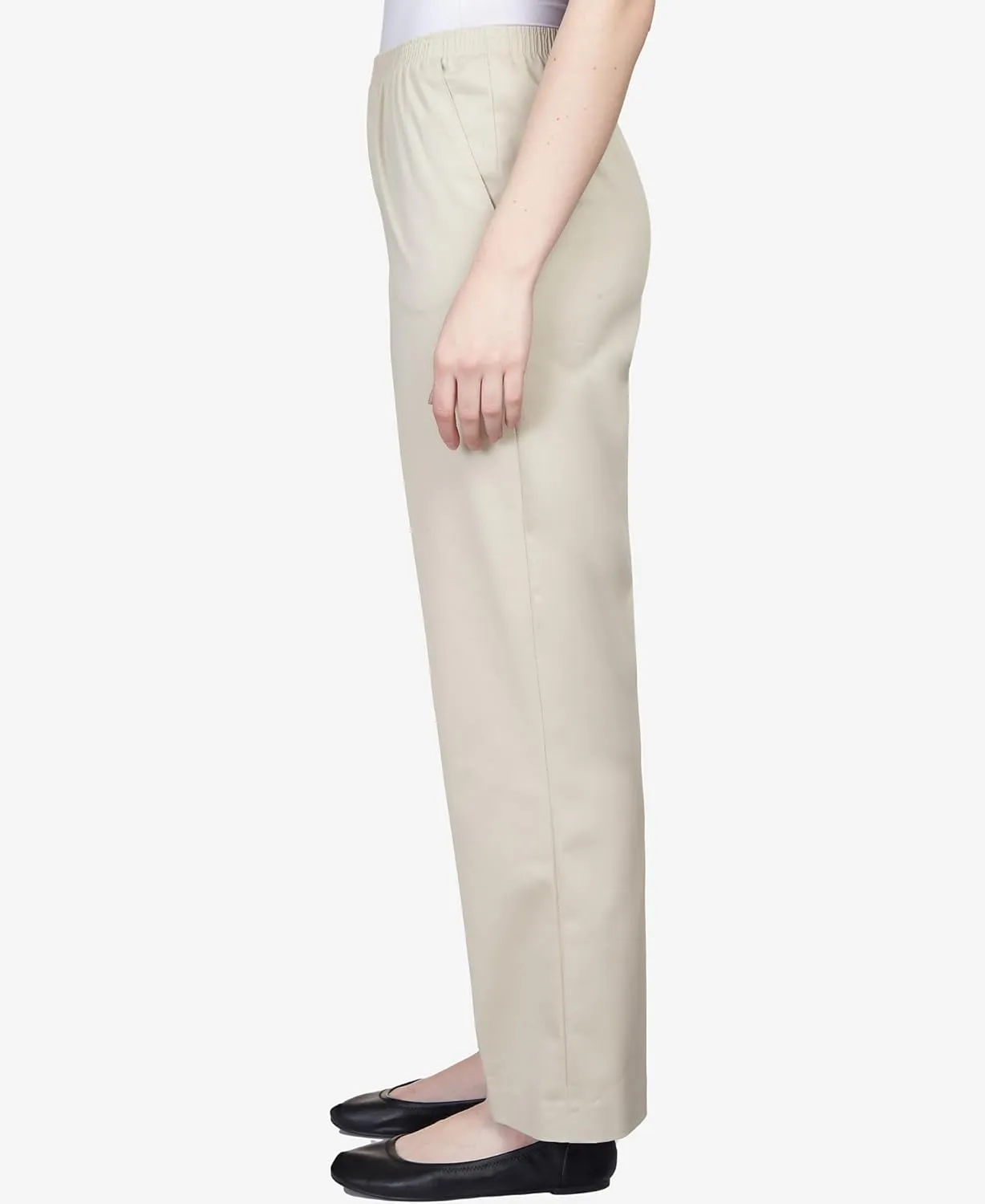 Alfred Dunner All Around Elastic Waist Cotton Short Twill Pants