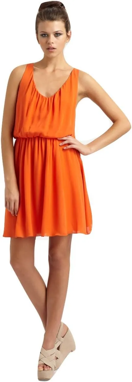 alice   olivia Franny V Neck Tank Dress Size M Orange