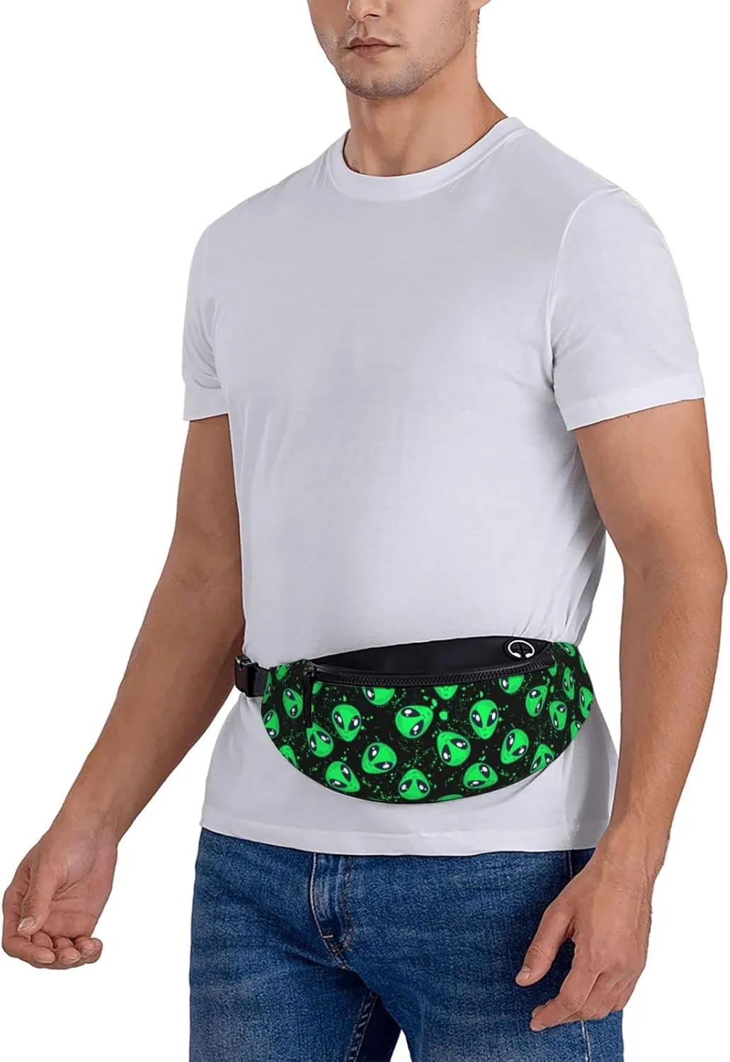 Alien Fanny Pack Waist Bag Adjustable Belt Bag For Men Women Traveling Hiking Cycling Running