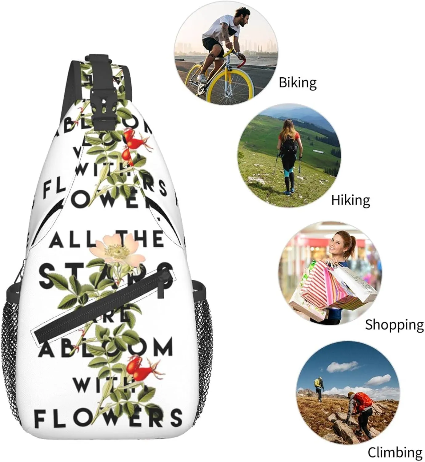 All The Stars Chest Sling Bag Crossbody Shoulder Backpack Bag Gym Cycling Daypack Travel Hiking Cross Bag