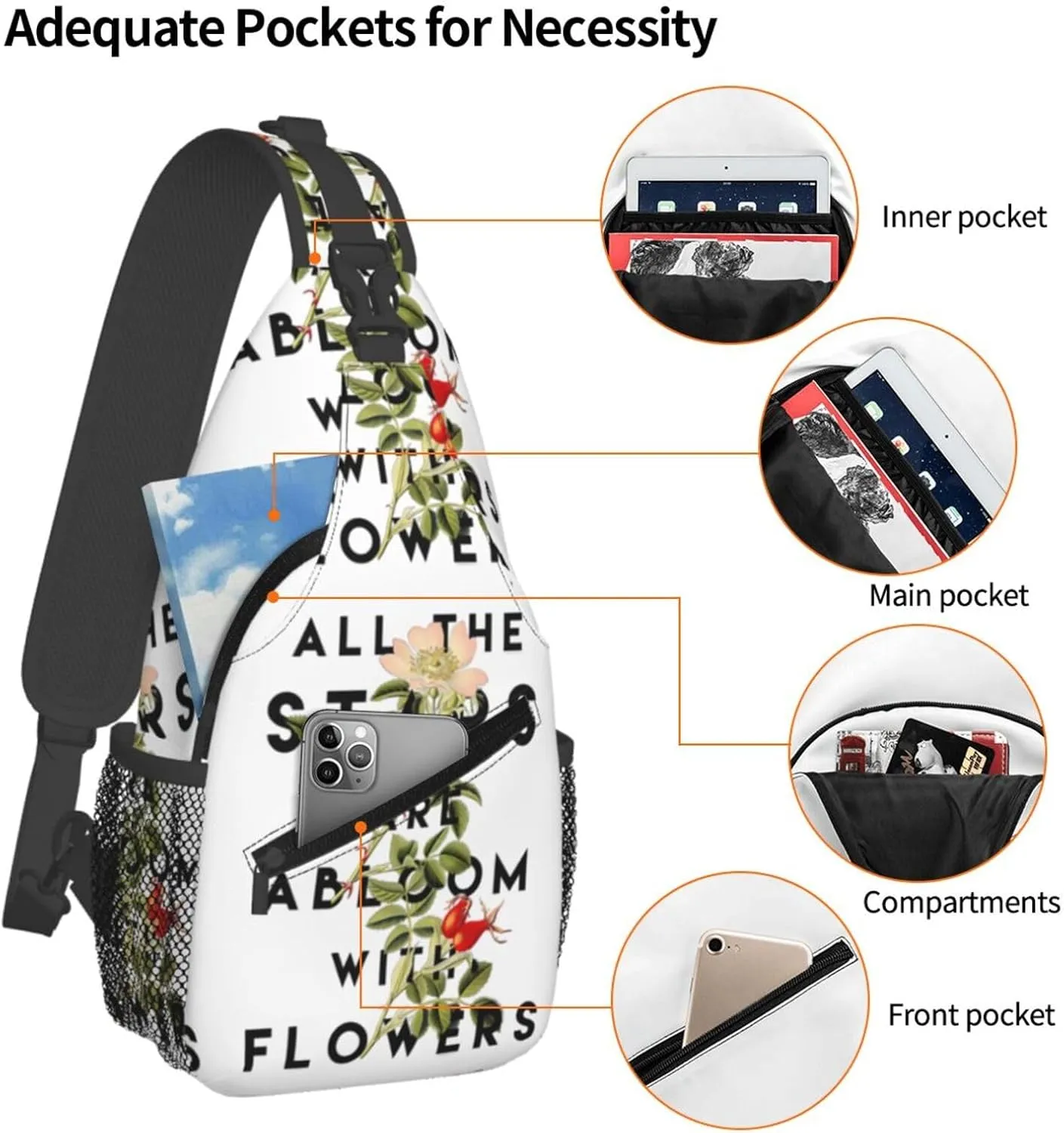 All The Stars Chest Sling Bag Crossbody Shoulder Backpack Bag Gym Cycling Daypack Travel Hiking Cross Bag