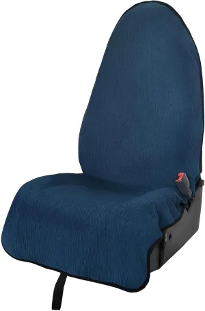 All Weather Waterproof Car Seats Cover – Sweatproof Blue Car Seatcovers with Slip Resistant Backing for Front Seat in Cars Trucks SUVs – Universal Cloth Seats Liner Fit for After Athletic