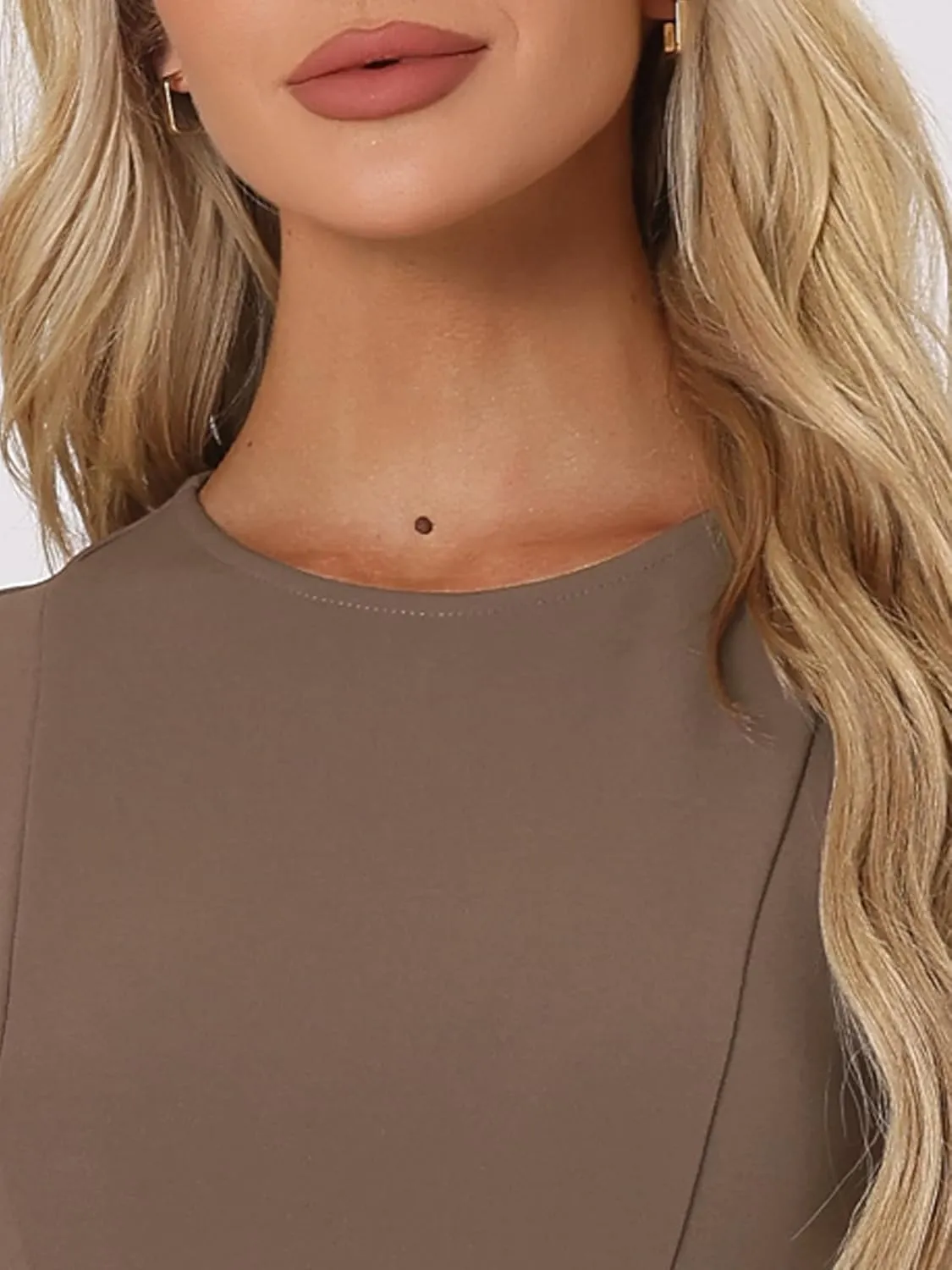 Allegra K Women's Work Dress Round Neck Solid Color Sleeveless A-Line Casual Office Dresses