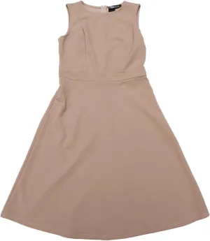Allegra K Women's Work Dress Round Neck Solid Color Sleeveless A-Line Casual Office Dresses