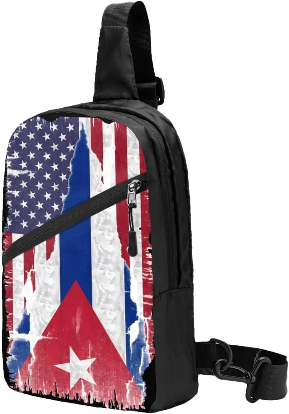 American Cuba Flag Cuban Roots Packable Crossbody Bag Portable Sling Bags Foldable Travel Daypack Reusable Sports Shoulder Backpack Diagonally Chest Bag for Workout