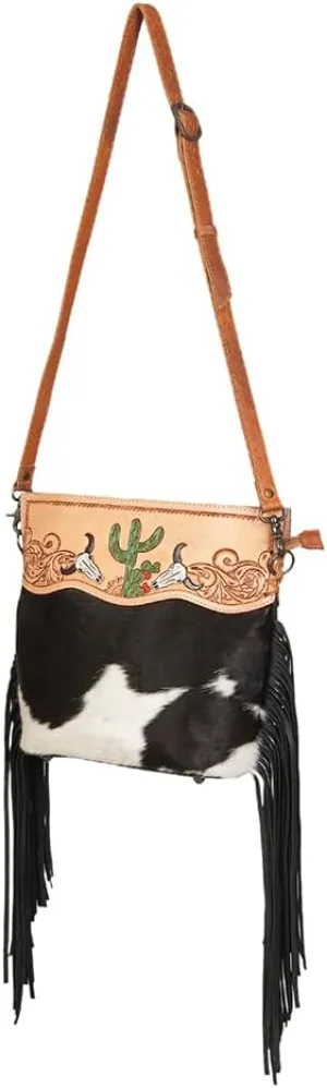 American Darling ADBGS146A Clutch Hand Tooled Hair On Genuine Leather Women Bag Western Handbag Purse