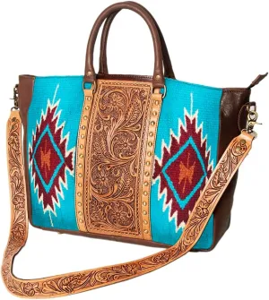 American Darling Briefcase Hand Tooled Saddle Blanket Genuine Leather Western Women Bag Handbag | Briefcase Bag | Briefcase for Women | Cute Briefcase Bag | Laptop Briefcase Bag