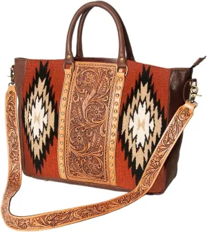 American Darling Briefcase Hand Tooled Saddle Blanket Genuine Leather Western Women Bag Handbag | Briefcase Bag | Briefcase for Women | Cute Briefcase Bag | Laptop Briefcase Bag