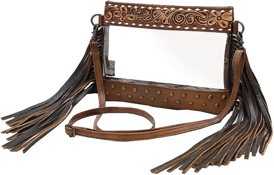 American Darling Clear Bag Hand Tooled Genuine Leather Women Bag Western Handbag Purse