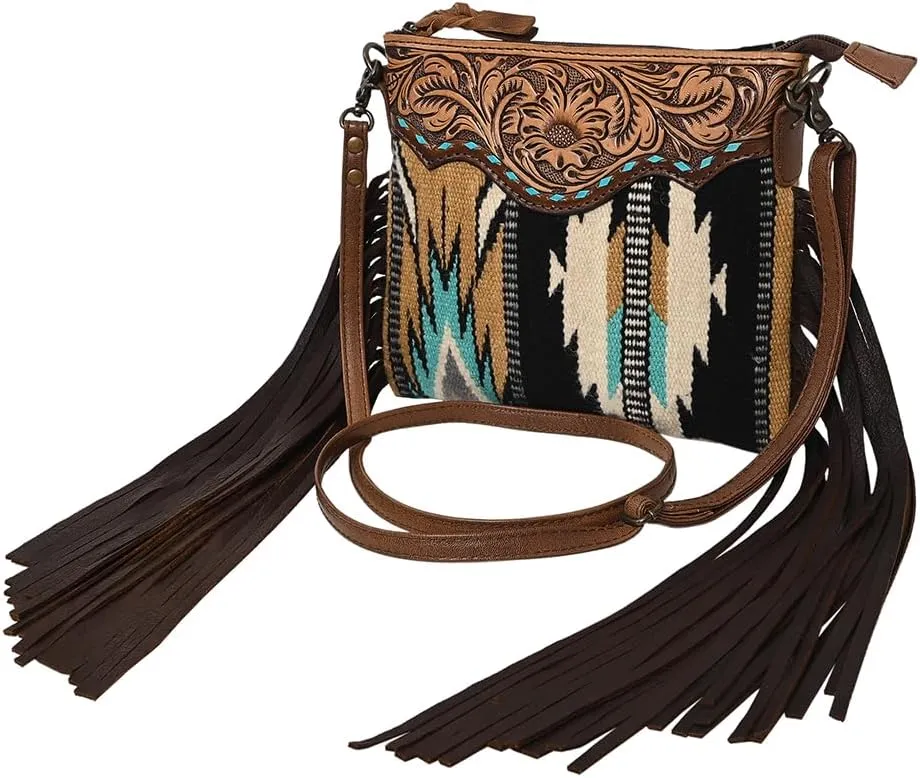 American Darling Cross Body Hand Tooled Saddle Blanket Genuine Leather Western Women Bag Handbag Purse | Crossbody Bag for Women | Cute Crossbody Bag | Crossbody Purse