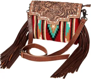 American Darling Crossbody Hand Tooled Saddle Blanket Genuine Leather Women Bag Western Handbag Purse