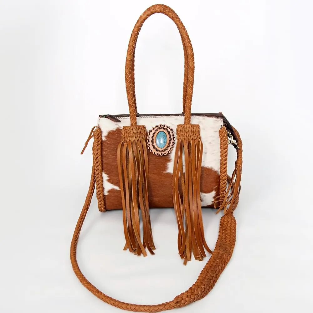 American Darling Hair On Genuine Leather Women Bag Western Handbag Purse