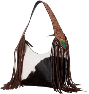 American Darling Hobo Hand Tooled Hair-On Genuine Leather Women Bag Western Handbag Purse
