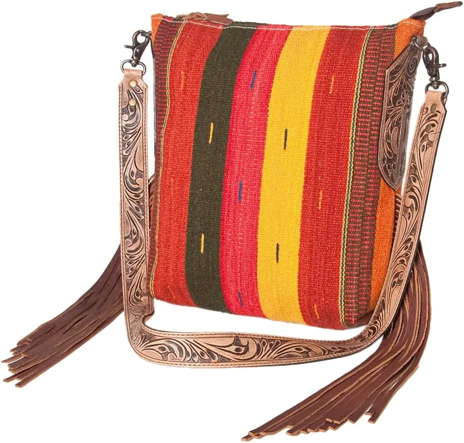American Darling Saddle Blanket Genuine Leather Women Bag Western Handbag Purse