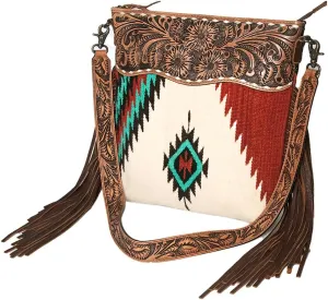 American Darling Signature Crossbody Hand Tooled Saddle Blanket Genuine Leather Women Bag Western Handbag Purse