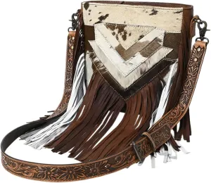 American Darling Small Crossbody Hand Tooled Hair-On Genuine Leather Western Women Bag Handbag Purse | Crossbody Bag for Women | Cute Crossbody Bag | Crossbody Purse