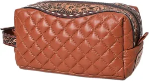 American Darling Toiletry Hand Tooled Genuine Western Leather Women Bag