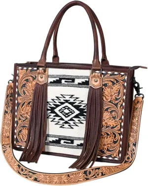 American Darling Women's Brown Western Briefcase Bag | Size: 12in (H) X 16.5in (W) X 6in (D)
