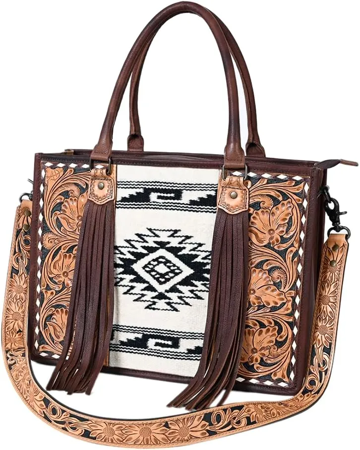 American Darling Women's Brown Western Briefcase Bag | Size: 12in (H) X 16.5in (W) X 6in (D)