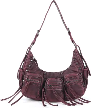 Angel Kiss Hobo Bags Purse for Women Y2K Shoulder Bag Multi Pockets Designer Satchel Studded Handbags with Strap
