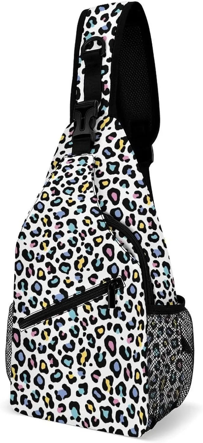 Animal-print Pattern Crossbody Sling Bag for Women Men Travel Chest Bag, Cycling Shoulder Backpack