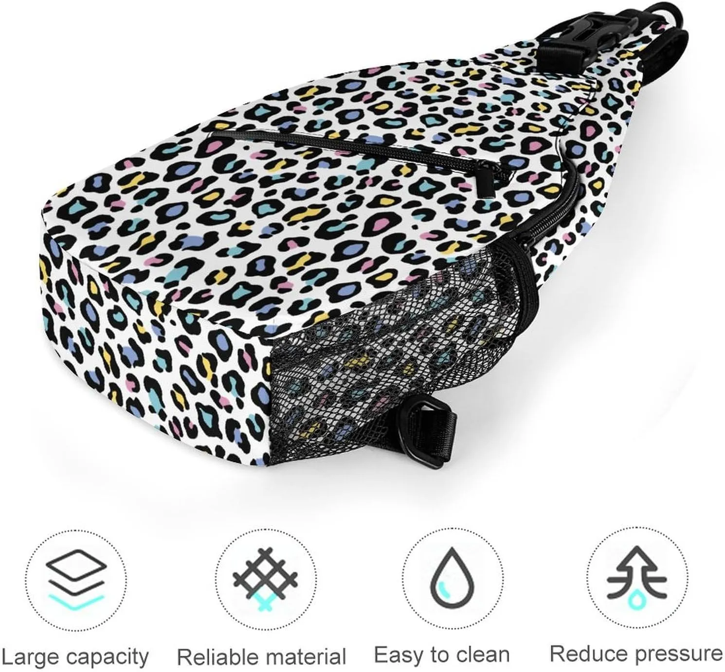 Animal-print Pattern Crossbody Sling Bag for Women Men Travel Chest Bag, Cycling Shoulder Backpack