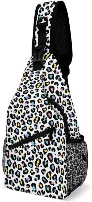 Animal-print Pattern Crossbody Sling Bag for Women Men Travel Chest Bag, Cycling Shoulder Backpack