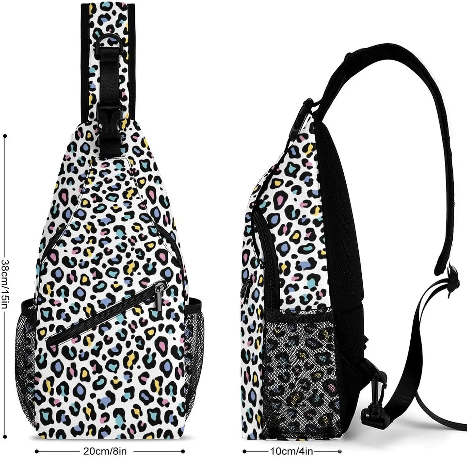 Animal-print Pattern Crossbody Sling Bag for Women Men Travel Chest Bag, Cycling Shoulder Backpack