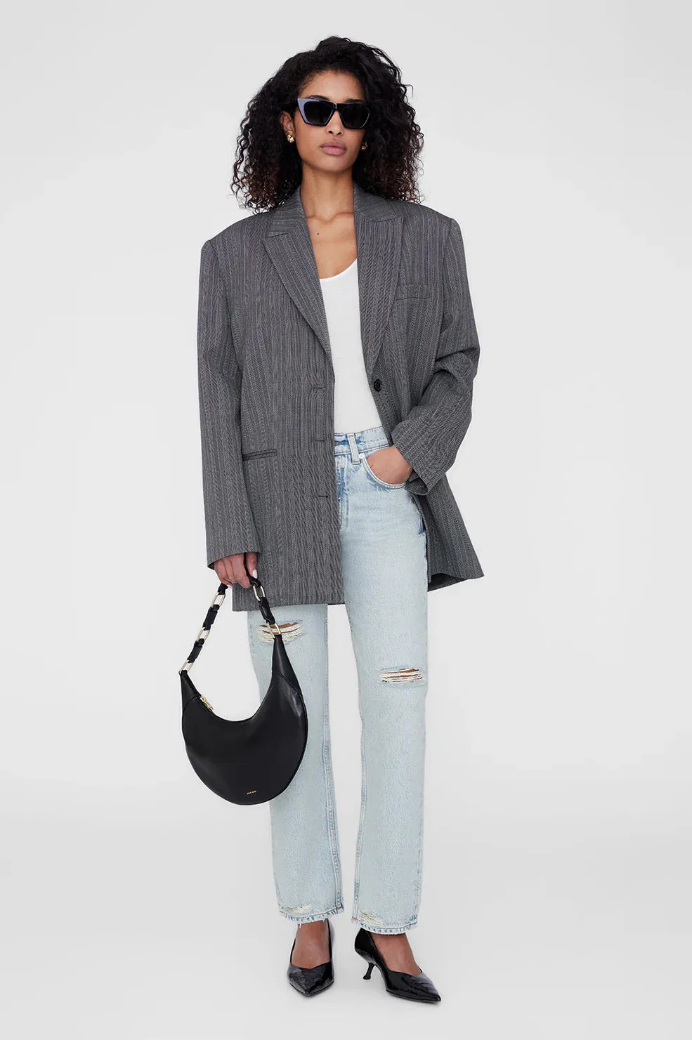 Anine Bing Kate Hobo Bag in Black