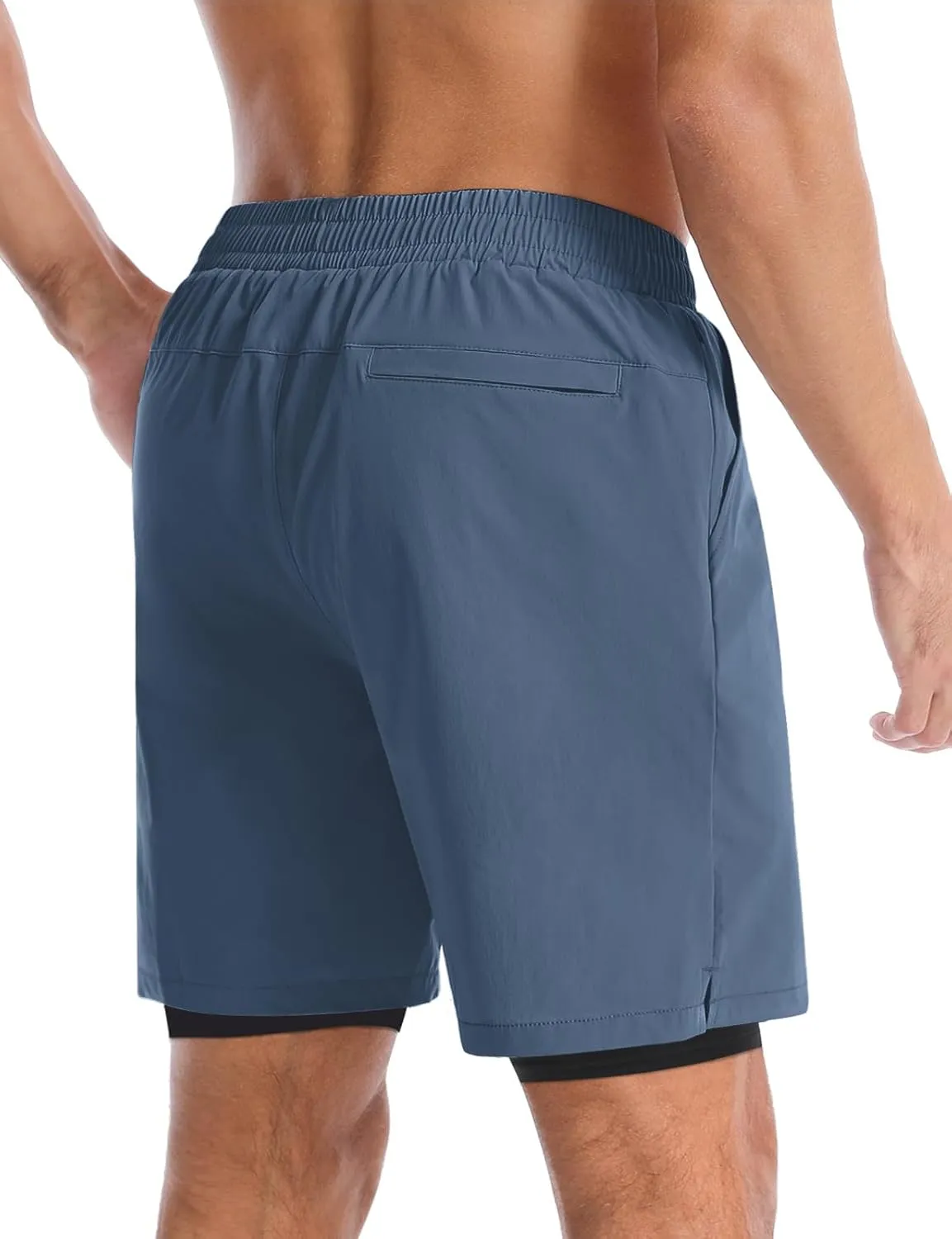 Aolesy Men’s 2 in 1 Running Shorts -5''/7'' Quick Dry Workout Gym Shorts with Pockets, Tennis Training Athletic Shorts
