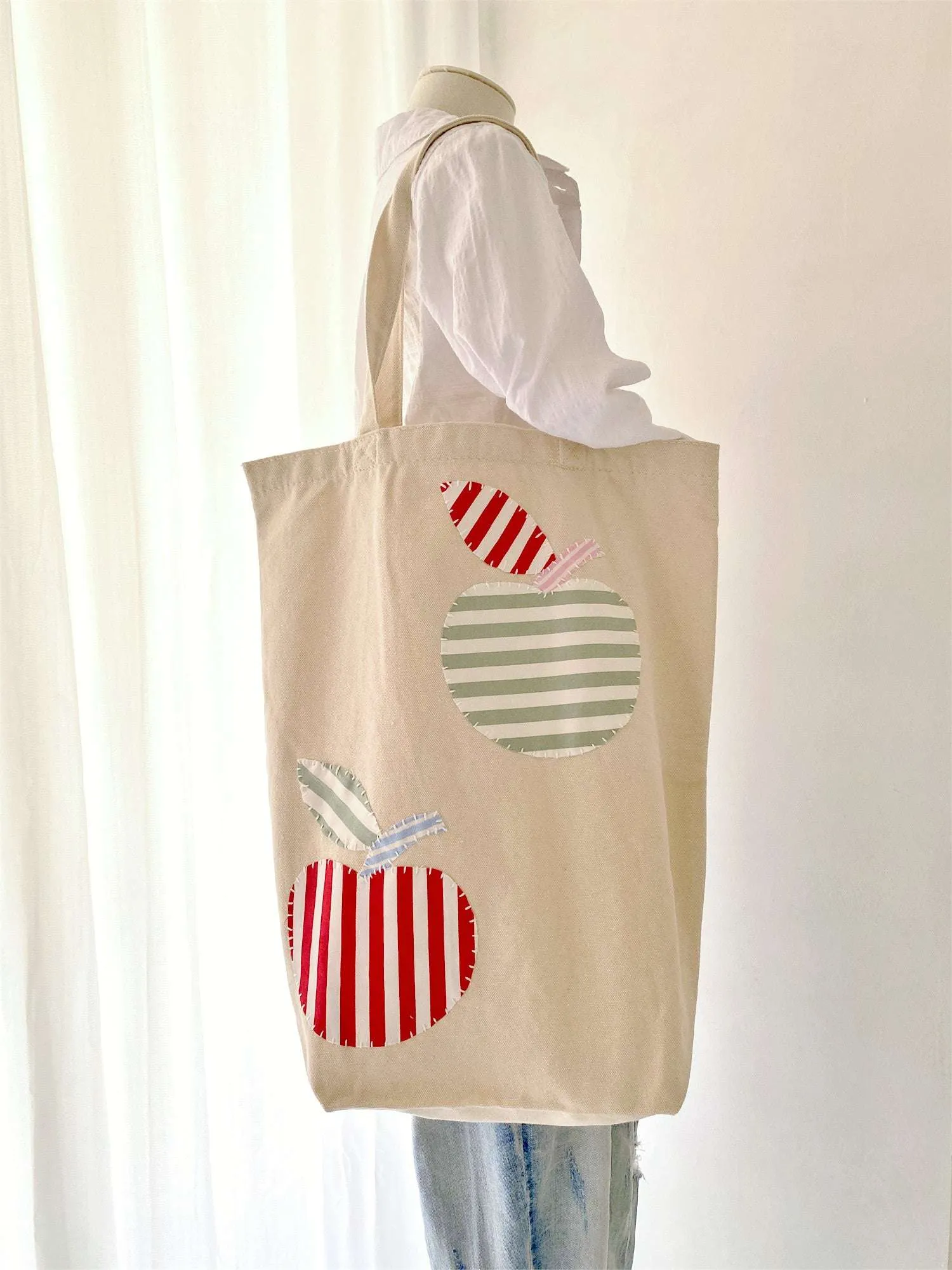 Apple Patch Canvas Tote