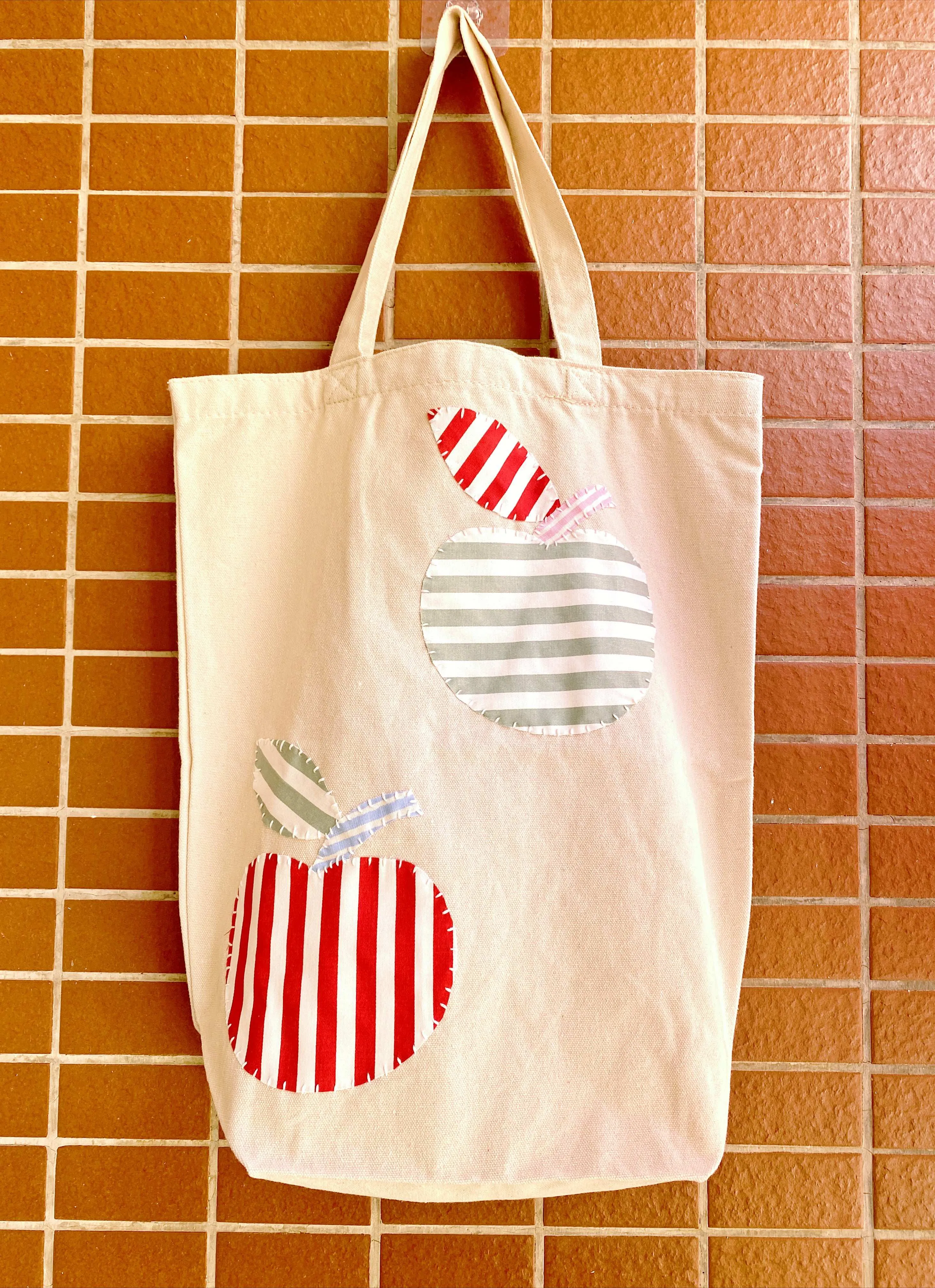 Apple Patch Canvas Tote