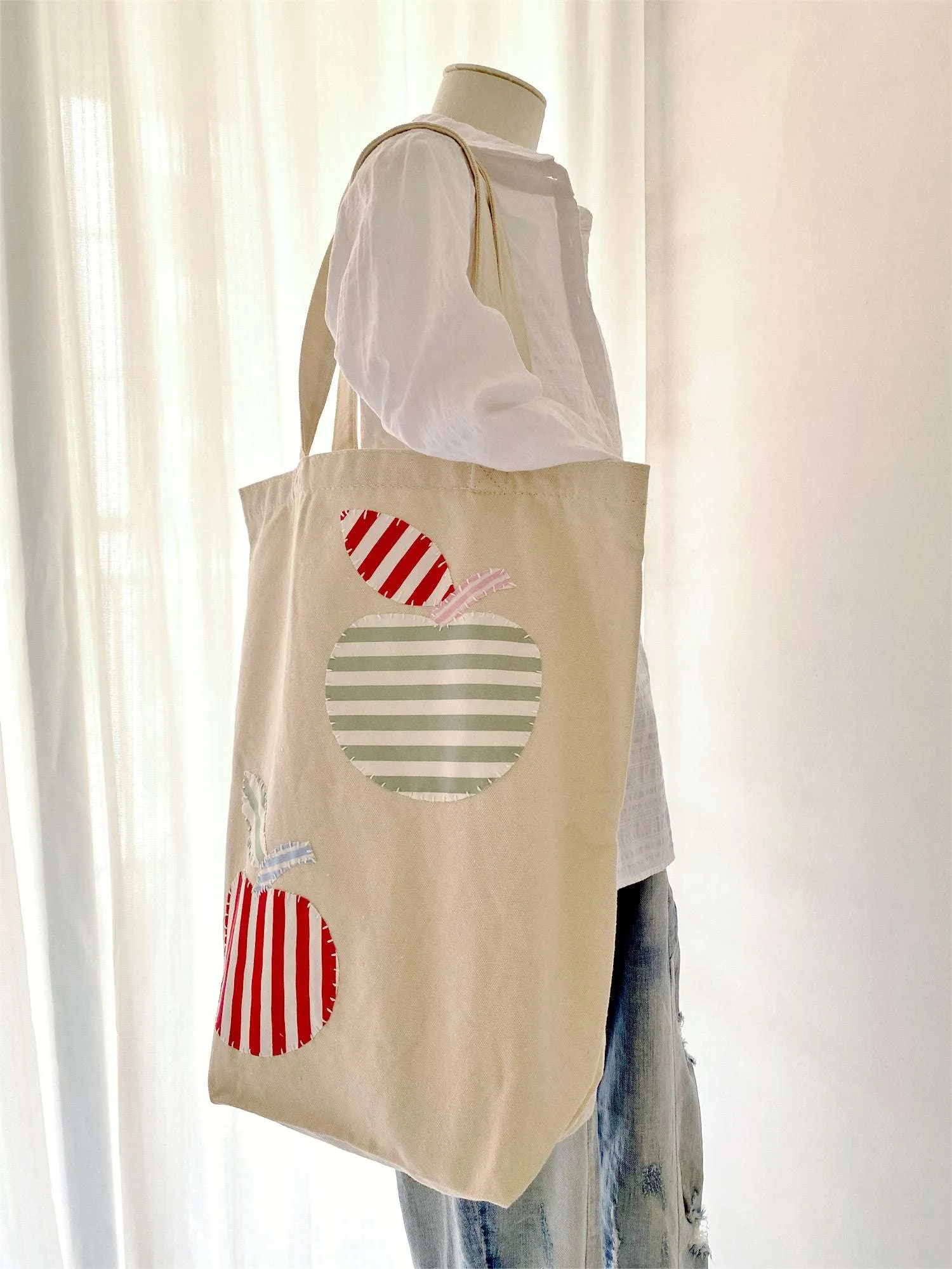 Apple Patch Canvas Tote