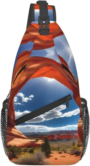 Arches National Park-Standard Print Sling Bag Crossbody Travel Hiking Chest Backpack Shoulder Daypack For Women Men