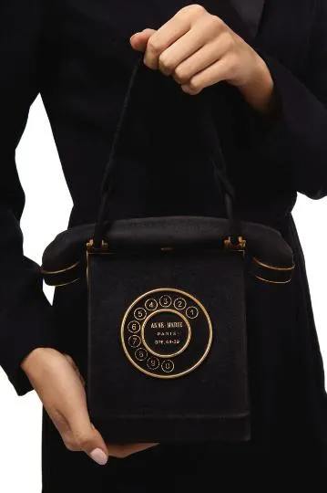 ARCHIVE - 1940s Anne-Marie of France Suede Novelty Telephone Bag