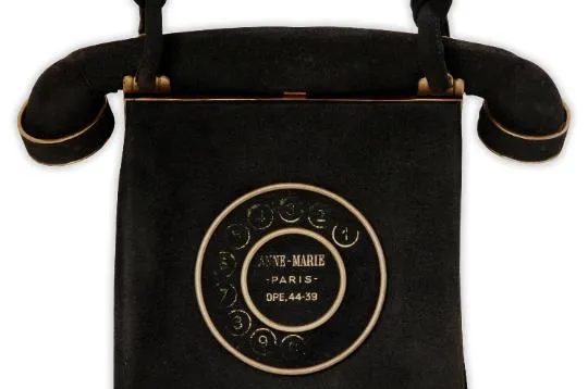 ARCHIVE - 1940s Anne-Marie of France Suede Novelty Telephone Bag