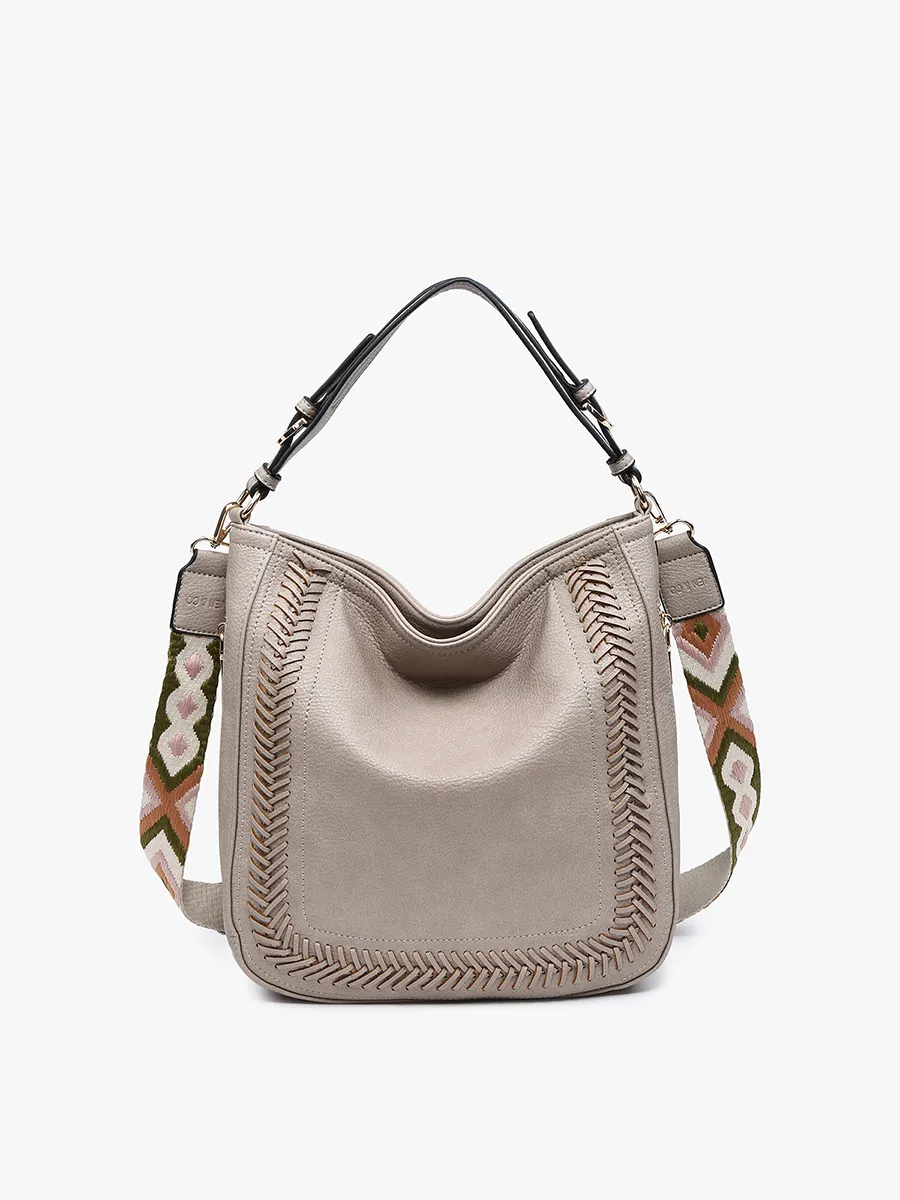 Aris Small Whipstitch Hobo w/ Guitar Strap